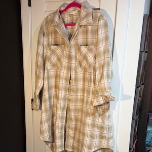 Plaid Long Sleeve Shirt Dress. Never worn like new.